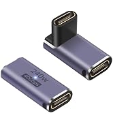 Poyiccot USB C Female to Female Adapter, USB C Coupler 240W, 40Gbps 90 Degree USB Type C Coupler ...