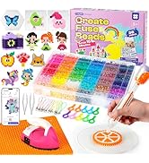 Caydo Fuse Beads Iron Kit with Fuse Bead Pen & App, 10500pcs 36 Colors 5mm Complete Iron Beads Ki...