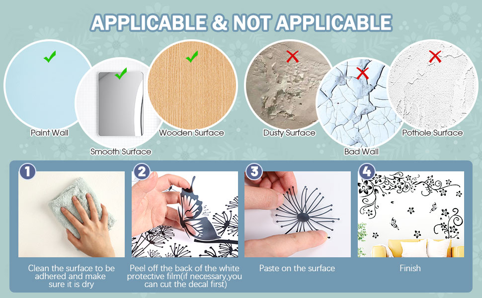 easy to use widly application wall stickers home decor