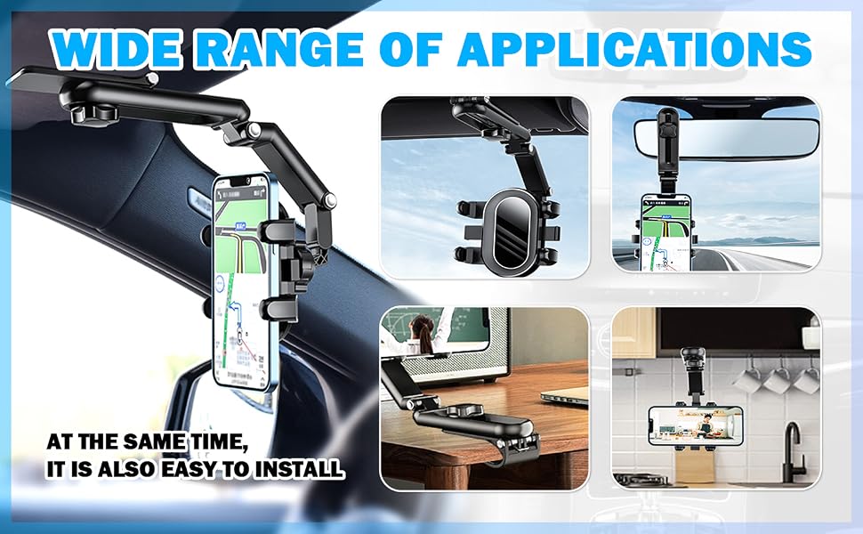 UNIVERSAL CAR PHONES HOLDERS WITH 360° ADJUSTABLE & TRIPLE-AXIS SWIVEL