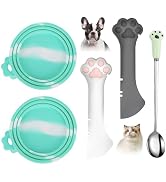 Comtim 5 PCS Pet Food Can Lids & Spoons Set - Silicone Dog Cat Food Can Covers Lids Top/Multi-Fun...