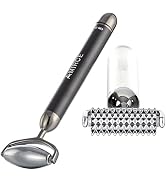2 in 1 Face Massage Roller, Electric Hot&Cold Terahertz Stone Facial Roller, Metal Face Eye Massa...