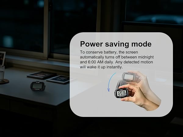 3D step counter with power saving mode