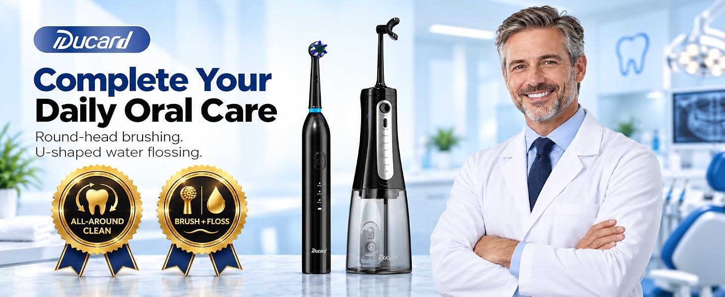 toothbrush with water flosser