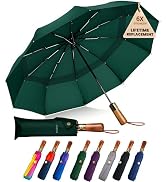 SIEPASA 49/54/62 Inch Windproof Golf Umbrella - Automatic Open/Close, Real Wood Handle - Large Fo...