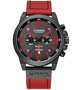 FANMIS Mens Sport Military Analog Quartz Watch Classic Chronograph Sandwich Dial Business Dress W...