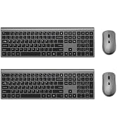 Wireless Mouse and Keyboard Combo, Silent Full-Size Computer Keyboard with Calculator Button, 240...