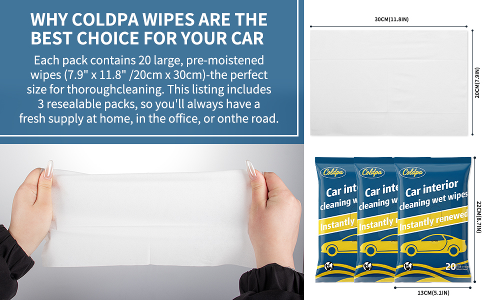 Large Size Wet Wipes for Easy Car Cleaning