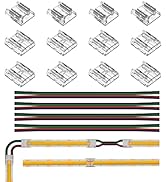 BTF-LIGHTING 3pin 4pin 10mm 0.39in Width Transparent Solderless Connector Kit 8XCorner Connector ...