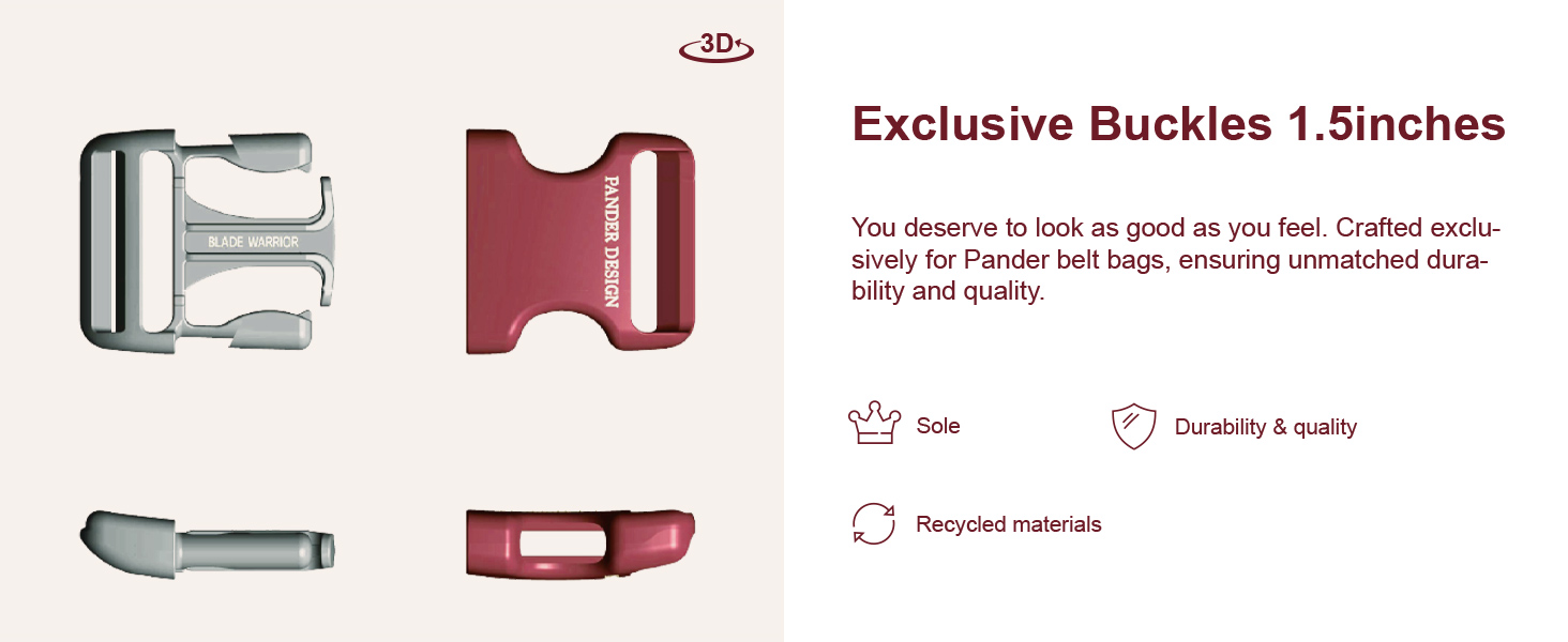 Pander Belt Bag Exclusive Buckles 1.5inches