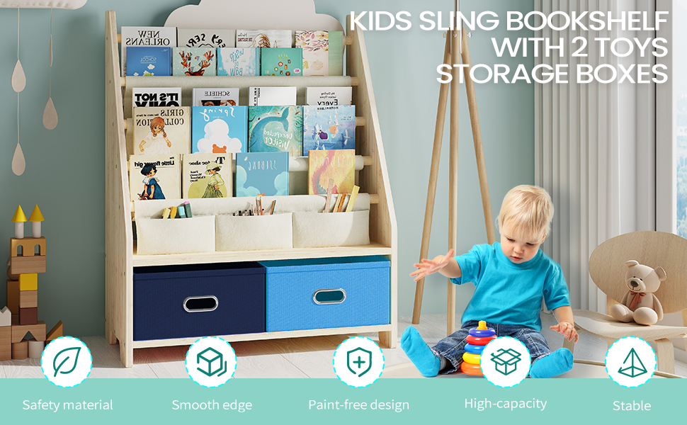 kids sling bookshelf