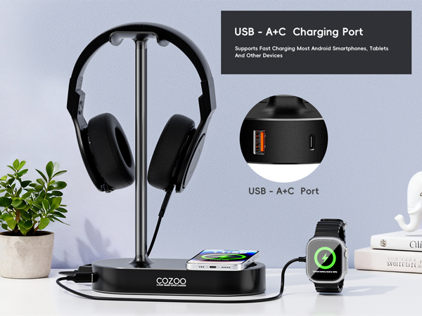 Headphone Stand With Wireless Charging