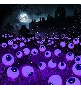BrizLabs Halloween Eyeball Lights, 2 Pack 12 LED Solar Halloween Lights, 2 Modes Outdoor Hallowee...