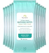 Ultra Thick Body Wipes for Adults Bathing (12 Pack) – 120 XL Shower Wipes Bath Wipes – Rinse Free...