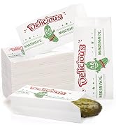 ZOOFOX 300 Pieces Paper Pickle Bags, Retro Design Dill Pickle Bag, 3" x 6" Square Wax Paper Bags ...