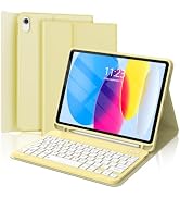 FOGARI for ipad A16 11th/10th Gen case with Keyboard(2025/2022),Yellow | Wireless Bluetooth Keybo...