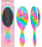 Kids Hair Brush Girls, Toddler Wet Dry Hair Brush, Detangling Brush for Curly Thick Hair, Small H...