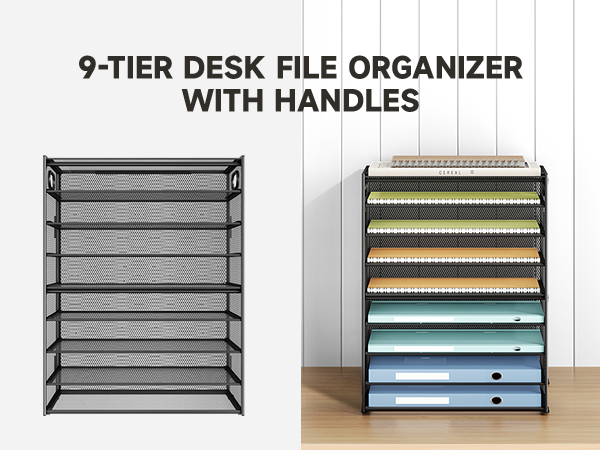 file organizer tray on the desk
