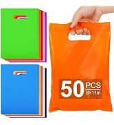 VieFantaisie 50 PCS Party Favor Bags, 8" x 11" Goodie Bag for Candy Treat Crafts, Plastic Gift Ba...
