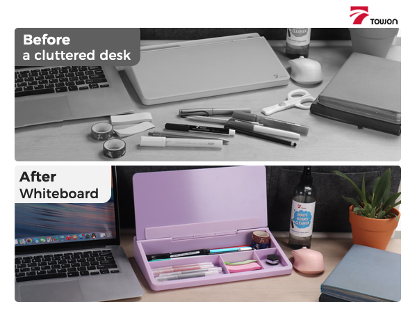 glass desktop whiteboard purple with organization
