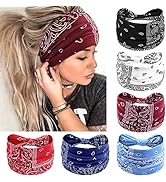 Awumbuk Wide Headbands for Women Knotted No Slip Head Bands Soft Turban Headband Hair Accessories...