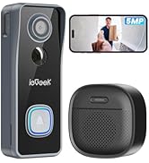 ieGeek 5MP Doorbell Camera Wireless No Subscription- Video Doorbell Wireless with Chime, Doorbell...