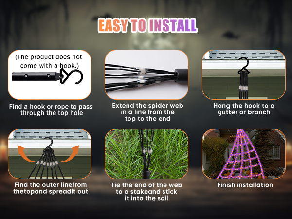 550LED spider web Halloween Decor Lights