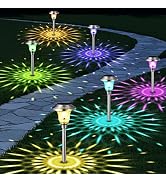 BEAU JARDIN 8 Pack Solar Pathway Lights Color Changing Outdoor Waterproof Multi Color Halloween L...