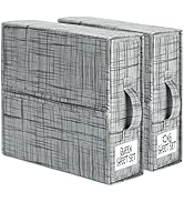 SheetCube Foldable Bed Sheet Set Organizer 2 Pack (Queen or King Size), Fabric Storage Bins for B...