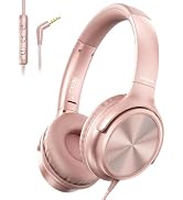 Cowyawn Over Ear Headphones Wired, Foldable 3.5mm Wired Headphones with Microphone, Volume Contro...