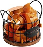 Kichvoe Coffee Pod Holder - Coffee Pod Basket - Coffee Pod Container For Counter With Handles Woo...