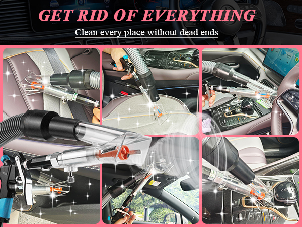 2in1 Car Interior Detailing Air Blow Gun & vacunm Gun