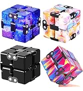 4 Packs Infinity Cube Toy Stress Relieving Game for Kids and Adults,Cute Mini Unique Gadget Anxie...