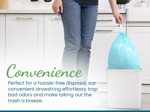 Hassle-free disposable convenient drawstring