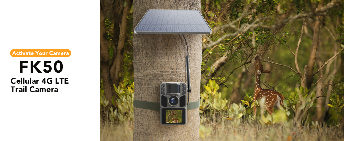 Cellular Trail Camera 4G LTE Game Camera Auto Connect Nationwide with Night Vision Solar Powered