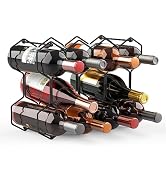 Buruis Countertop Wine Rack - 14 Bottle Wine Holder for Red White Wine Storage - Freestanding Met...