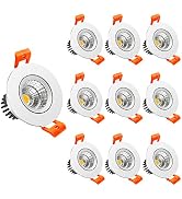 LightingWill 2inch LED Dimmable Downlight, 3W COB Recessed Ceiling Light, Warm White 3000K-3500K,...
