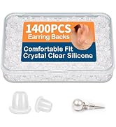 Bofoho 1400PCS Clear Silicone Earring Backs – Soft & Invisible Rubber Stoppers for Studs, Hoops &...