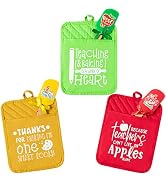 R HORSE 6Pcs Teacher Gift Pot Holder Funny Cookie Bag Silicone Spatula Set for Teacher Appreciati...