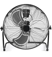 OLIXIS 18'' Industrial High-Velocity Floor Fan, 3-Speed Metal Fan with Carry Handle, Quiet Standi...