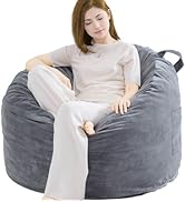 TaiBest Bean Bag Chairs for Adults/Kids with Memory Foam Filling,Removable and Washable Velvet Co...