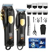 SHYEEH Hair Clippers for Men Set, Hair Trimmer & Beard Trimmer for Men Set | Cordless Clipper & T...