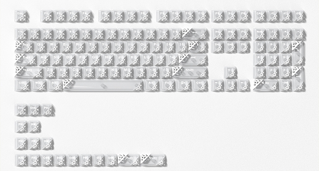 Honeycomb Clear Keycaps, Black Shine Through Keycaps, Jelly Keycap Transparent keyboard Cap