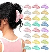 24 Pcs Acrylic Claw Clips, 12 Colors Claw Clip Bulk Set with Non-Slip Teeth, Shimmering Hair Claw...