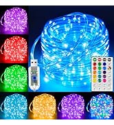 Ollny USB Rope Lights Outdoor Color Changing with Remote, 33FT 100 LED Waterproof String Lights, ...