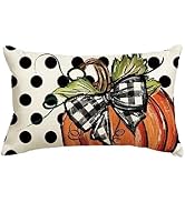 AVOIN colorlife Fall Polka Dot Pumpkin Throw Pillow Cover 12x20 Inch, Seasonal Autumn Thanksgivin...