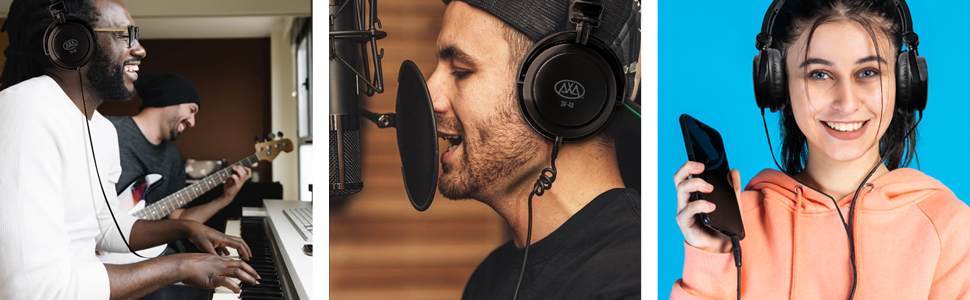 AxcessAbles SH-49 Over Ear Studio Headphones Wired