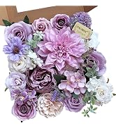 FACINOC Roses Artificial Flowers Purple Fake Flower Bulk for DIY Wedding Bouquet Bridal Baby Show...