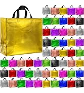 BLEWINDZ 60Pcs Large Gift Bags, Glossy Reusable Gift Bags Tote Bags with Handles for Birthday, Br...