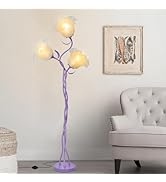 Fuzzbopn Flower Floor Lamp for Living Room, Tall Cute Reading Lamp with Flexible Neck Shaft for B...